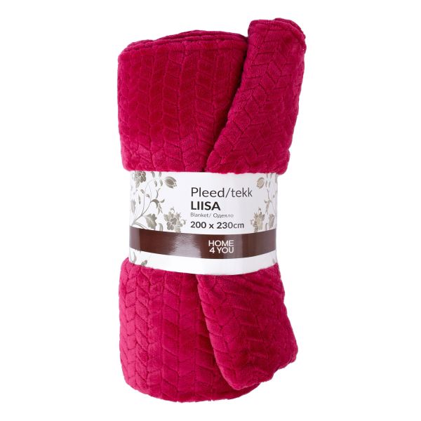 Плед LIISA XL, 200x230см, малиново-красный