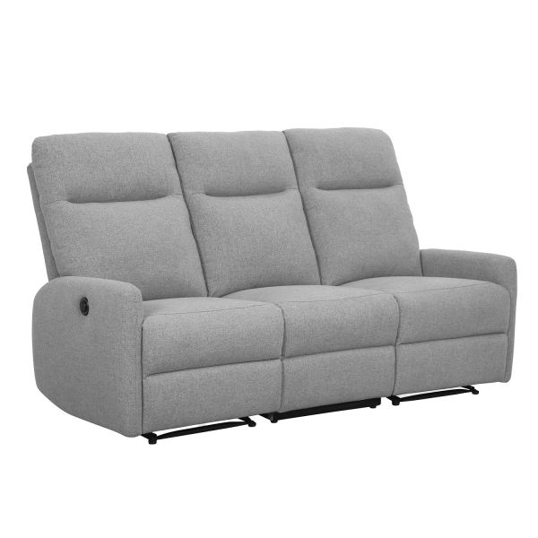 Recliner sofa KATY 3-seater with electric mechanism, light grey