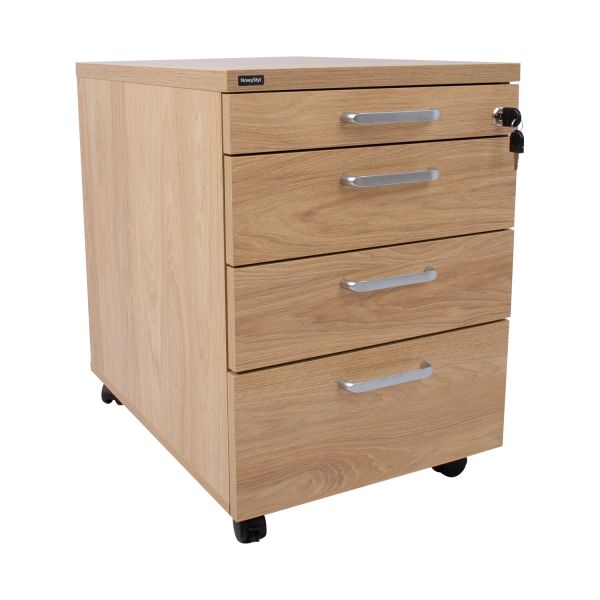 Sahtliboks ERGO 60x43xH60cm, hikkoripuu, metallist sahtlitega