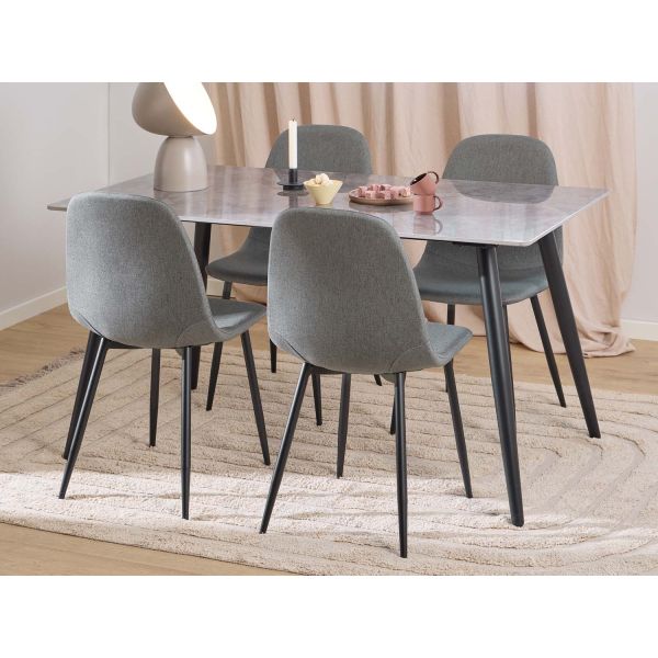 Söögilauakomplekt WICKLOW 140x80xH75cm, tumehall