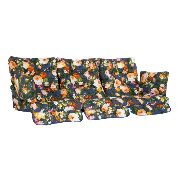 Kiigepadjad ROMA 108x56x10cm, sinised lilled, 3tk