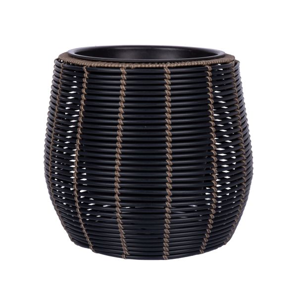 Кашпо WICKER D45x40см, черный/коричневый