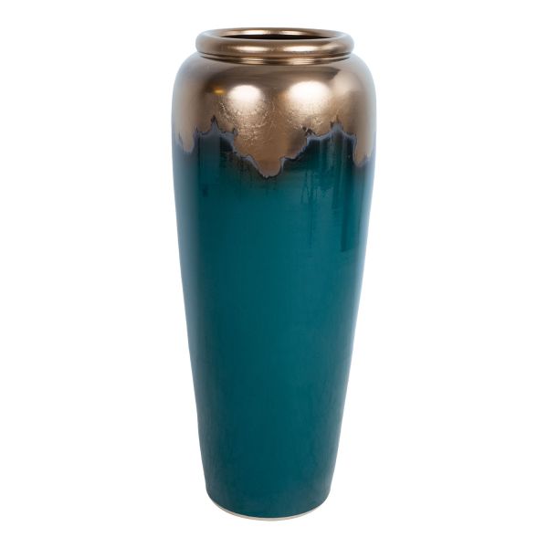 Ceramic vase TITAN STONE H90cm, golden blue