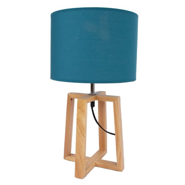 Table lamp WOODEN H44,5cm, blue