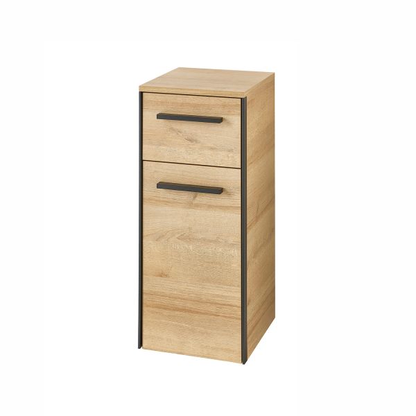 Нижний шкаф в ванную 395, 30x33xH72см, дуб/чёрный