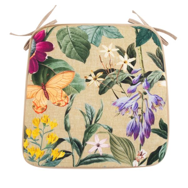 Покрытие для стула AMAZONIA 39x39cm, бежевый цветочный