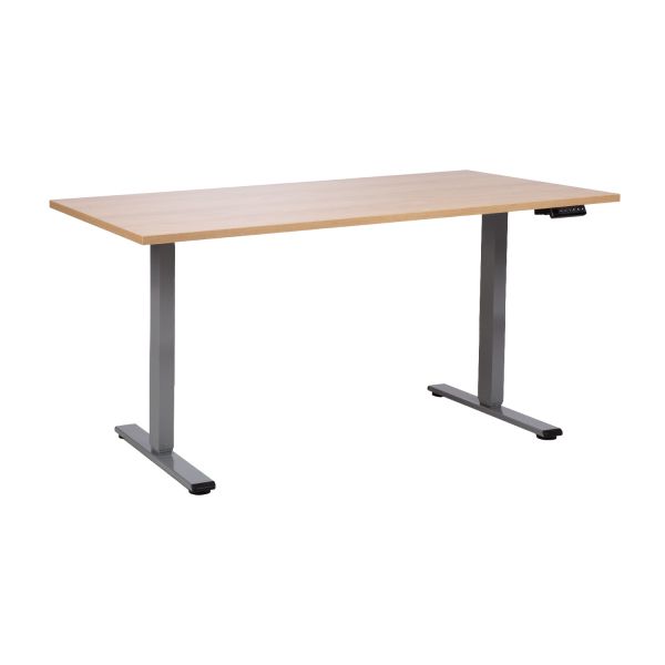 Desk ERGO PRO with 2 motor 140x70xH60-125cm, hickory/grey