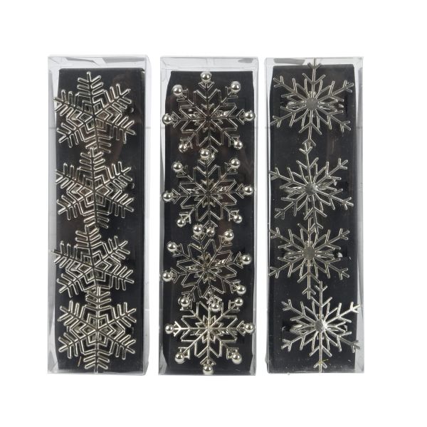 Napkin rings SHINE SNOWFALKE 4pcs silver, mix