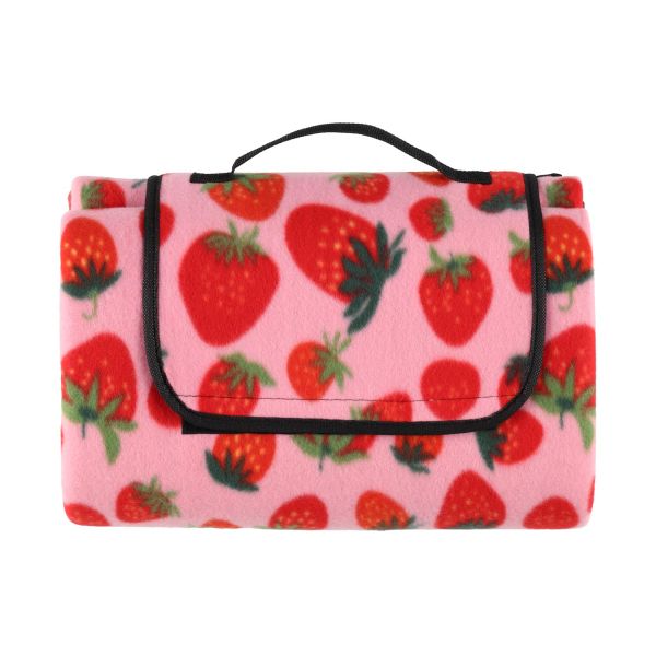 Piknikutekk 4Living STRAWBERRY 130x165cm, roosa