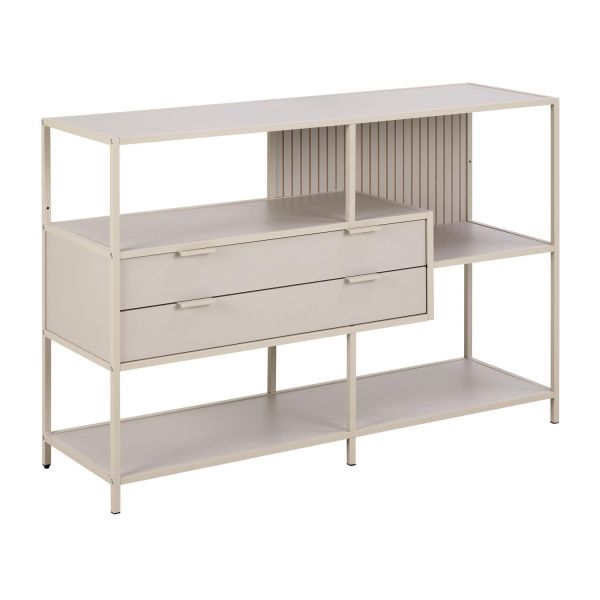 Книжный шкаф SEAFORD 114x35xH78 см, с ящиками, серый