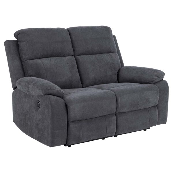 Sofa MORA 2-seater, recliner, dark grey
