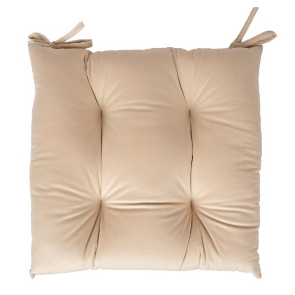 Chair cushion VELVET NEW 40x40cm, light beige