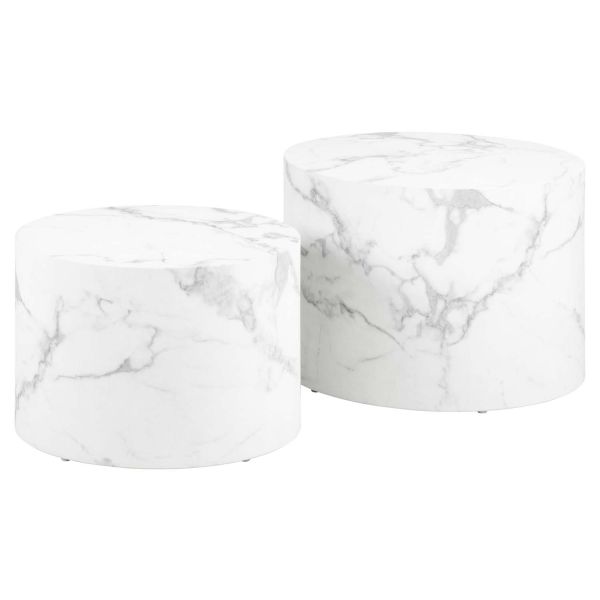Diivanilauad 2tk DICE D58xH40cm, D50xH33cm, valge