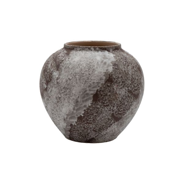 Vase TITAN STONE D20xH20cm, beige/brown