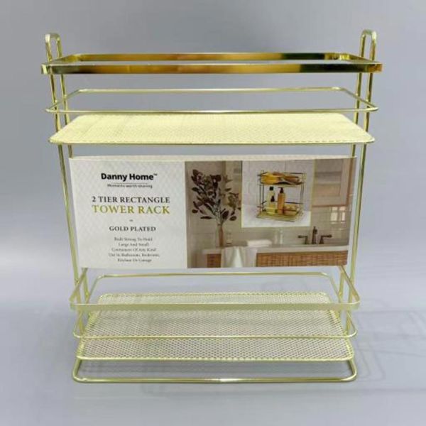 Basket shelf RACK GOLDY 2-tier 30xH34cm