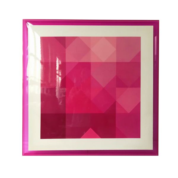 Холст с рамой WALLY 80x80см, розовый, акрил
