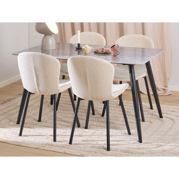 Dining table set WICKLOW 140x80xH75cm, greyish beige