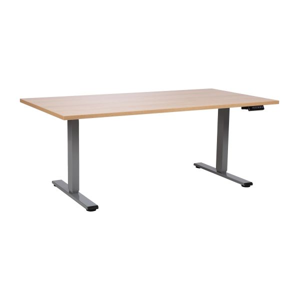 Desk ERGO PRO with 2 motor 160x80xH60-125cm, hickory/grey