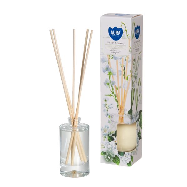 Aura Reed diffuser White Flowers 45 ml 5 bamboo sticks.