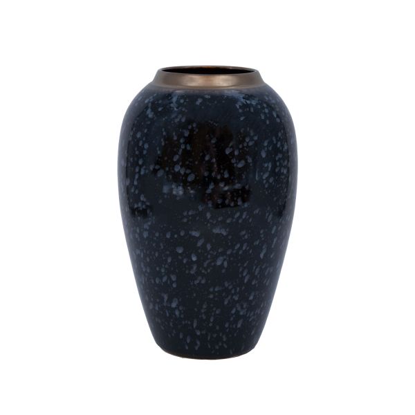 Vase TITAN STONE D17xH27cm, black/grey