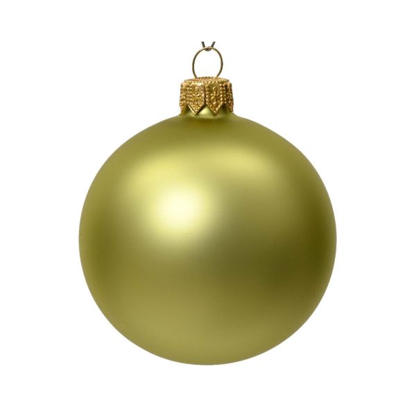 Christmas ornament GLOW D8cm, matt glass, pistachio