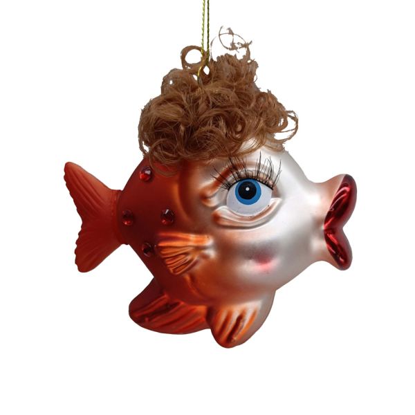 Christmas ornament JOY GOLDEN LADY 11cm, glass