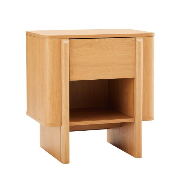 Night stand MORBEN 55x42xH60cm, melamine with oak decor
