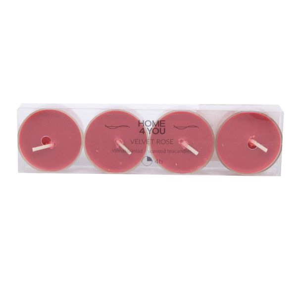 Teacandles 4pcs VELVET ROSE