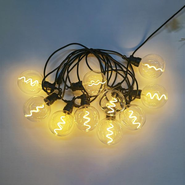 Party lights TWIST 10-LED bulbs / 4,5m, warm white light