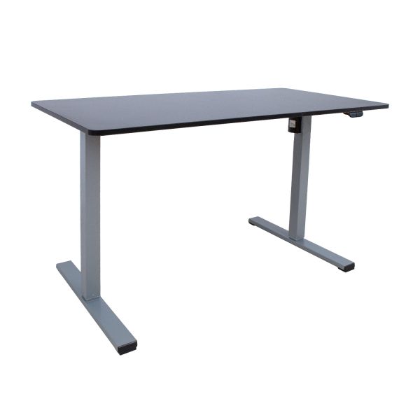 Töölaud ERGO OPTIMAL 1-mootoriga 120x60xH71-116cm, must/hõbehall