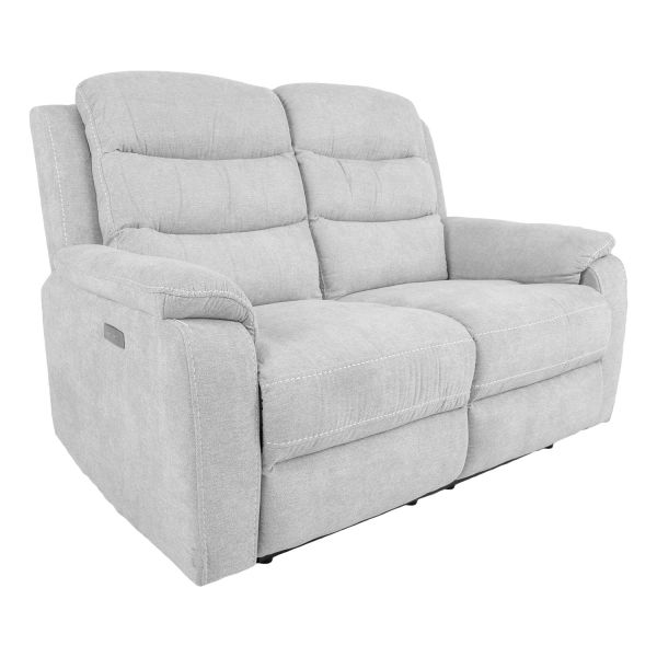 Recliner sofa MIMI 2-seater with electric mechanism, silver grey