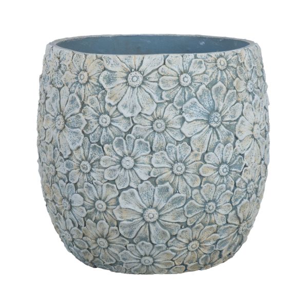 Plant holder SUNNY DAISY D44.5xH41cm white/grey