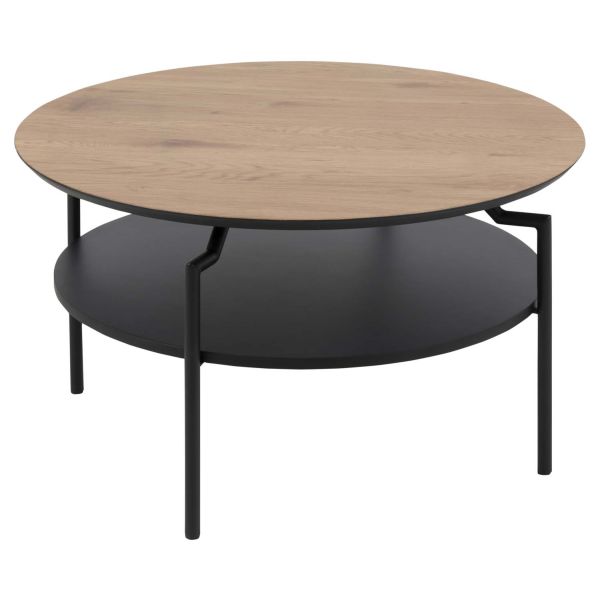 Coffee table GOLDINGTON D80xH45cm, oak/black