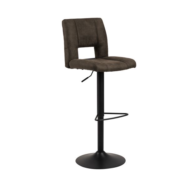 Барный стул SYLVIA, 41x52xH115см, антрацит 96, газовый лифт, подставка для ног, ножка для трубы матовый черный