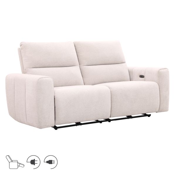 Recliner sofa MATIAS 3-seater with electric mechanism, light beige