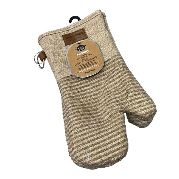 Oven gloves ANNELI 2pcs H31cm, brown
