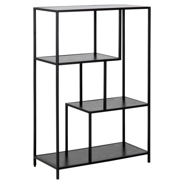 Книжный шкаф SEAFORD 77x35xH114см, черный