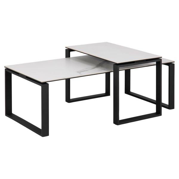 Diivanilauad 2tk KATRINE 115x55xH37,5cm, 69x40xH45cm, valge
