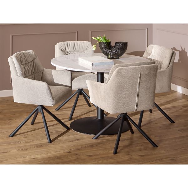 Dining table set TARIFA D110xH75cm, beige