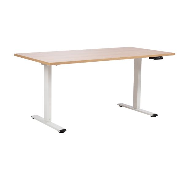 Desk ERGO PRO with 2 motor 140x70xH60-125cm, hickory/white