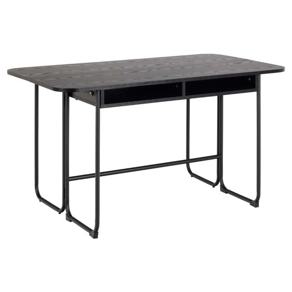 Dining table DARLINGTON 140x40/80xH77cm, black