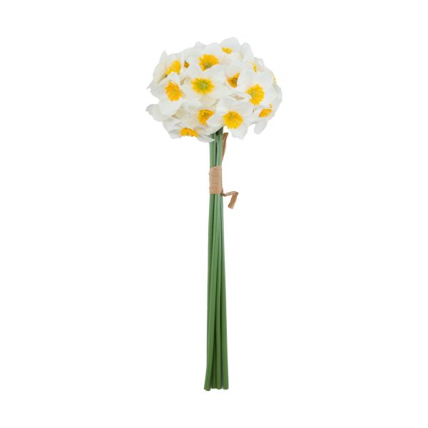Искусственные цветы FLOWERLY H40cm, 6 нарциссов в букете, белые