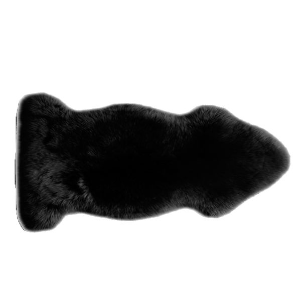 Ковёр из шкуры овцы MERINO 50x135см, чёрный