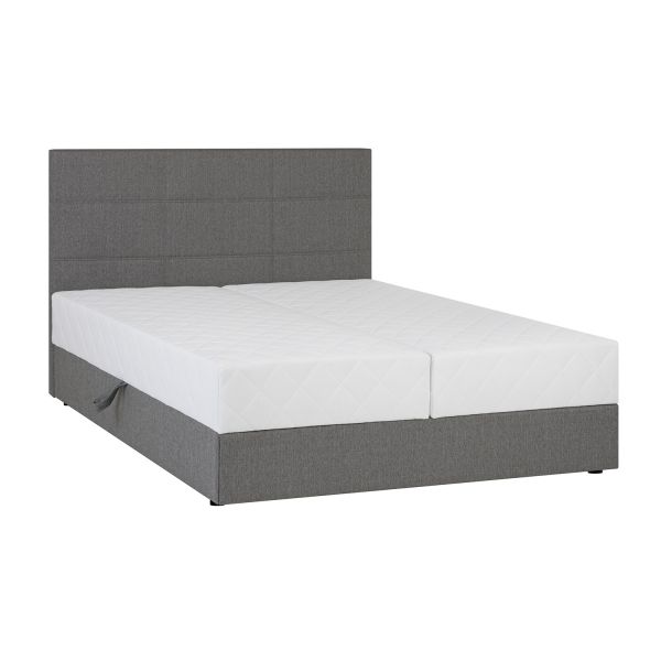 Континентальная кровать LEIKO 160x200см, серая