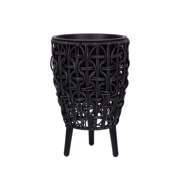 Planter WICKER 21x21xH32cm, black
