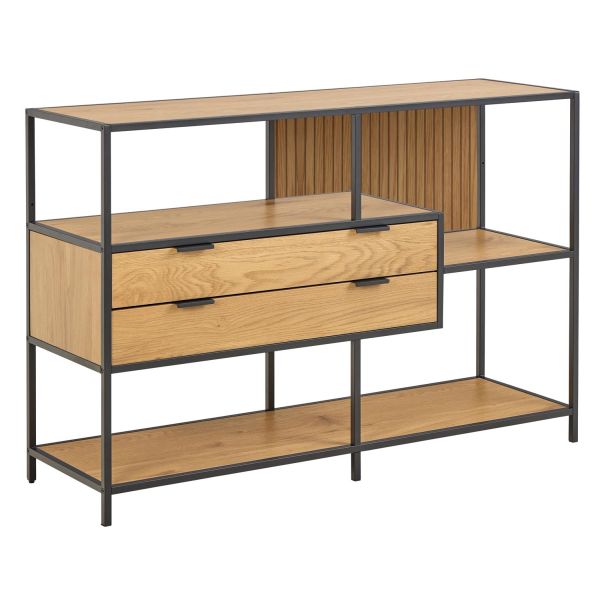 Книжный шкаф SEAFORD 114x35xH78 см, натуральный цвет