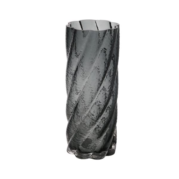 Vase LAURO D10xH25cm, grey glass