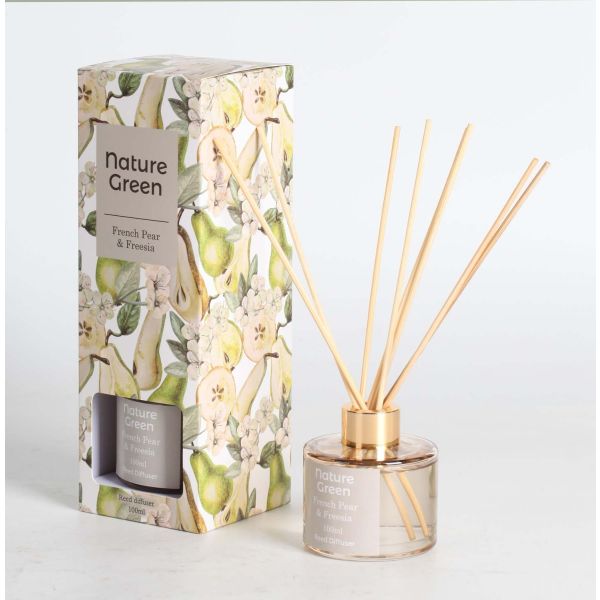 Домашний ароматизатор с палочками NATURE GREEN 100мл, French Pear & Freesia