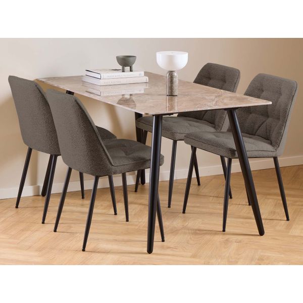 Söögilauakomplekt WICKLOW 140x80xH75cm, taupe