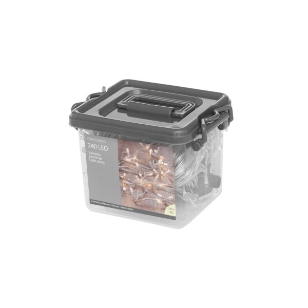 FINNLUMOR LIGHT CHAIN 240LED WARM WHITE TRANSPARENT CABLE